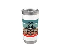Tête de mort Moth Design Crâne en détresse Goth Moth Creepy Gobelet isotherme en acier inoxydable double paroi