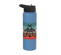 Tête de mort Moth Design Crâne en détresse Goth Moth Creepy Stainless Steel Insulated Water Bottle