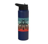 Tête de mort Moth Design Crâne en détresse Goth Moth Creepy Stainless Steel Insulated Water Bottle
