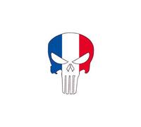 Tête de mort moto FRANCE 3579 autocollant adhésif sticker - Taille : 4 cm