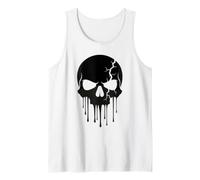 Tête de Mort Noire Fissurée, crâne Rock, Squelette, Vintage Débardeur