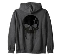 Tête de Mort Noire Fissurée, crâne Rock, Squelette, Vintage Sweat à Capuche