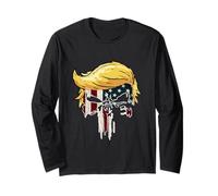 Tête de Mort Patriotique Blonde Drapeau américain Politique Manche Longue