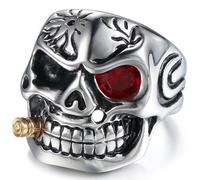 Tête de mort personnalisée rétro pour hommes titane acier punk hip hop bague Saint-Valentin loisirs vacances anniversaire cadeau bijoux