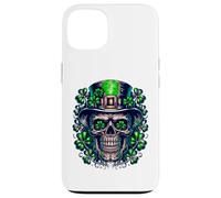 Tête de Mort Porte-Bonheur avec trèfles Motif St Patrick Coque pour iPhone 13