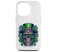 Tête de Mort Porte-Bonheur avec trèfles Motif St Patrick Coque pour iPhone 13 Pro
