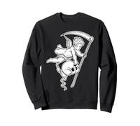Tête de Mort pour bébé Faucheuse Gothique Ange chérubin Sweatshirt