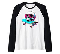 Tête de Mort pour Skateboarder/Skater tête de Mort Manche Raglan