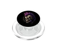 Tête de Mort Punk Irokesfrisur Design crâne PopSockets PopGrip pour MagSafe