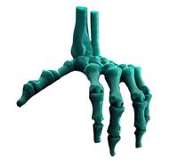 Tête de mort réaliste en acide polylactique avec articulations articulées Décoration de table d'Halloween Paumes squelette humain Décoration de main squelette étrange