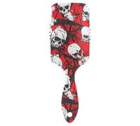 Tête de mort rouge terrible brosse lisse cheveux épais conçu brosse de massage pour cuir chevelu fin avec poignée ergonomique cepillo para cabello