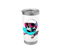 Tête de mort skate skater Gobelet isotherme en acier inoxydable double paroi