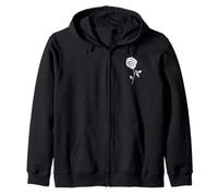Tête de Mort Squelette Rose Halloween Noir Gothique Graphique Sweat à Capuche