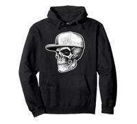 Tête de mort x chapeau à bord plat x Yo Blackwork Sweat à Capuche