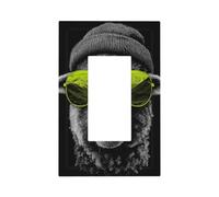 Tête de mouton portant des lunettes de soleil - Plaque murale - Plaque murale à bascule unique - Décoration pour la maison, la cuisine, la salle de bain