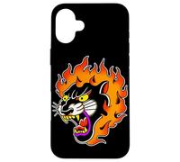 Tête de panthère en feu Black Panther Tattoo Flash Traditionnel Coque pour iPhone 16 Plus