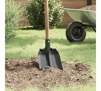 Tête de pelle en acier revêtu par pulvérisation - 33 x 21 cm - Argenté - Lot de 4 pelles de jardin pour terre, sable, gravier, jardinage, déneigement, camping, extérieur