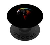 Tête de Perroquet Animal Sauvage Oiseau Tropique Art PopSockets PopGrip Adhésif