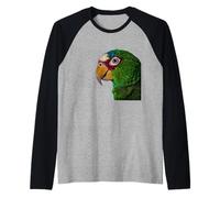 Tête de Perroquet Tropical, Portrait aviaire détaillé Manche Raglan