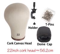 Tête De Perruque Avec Support En Toile De Liège,Mannequin,Analyste D'exécutifs,Casquette Bretonne,Épingles En T,Cadeaux - Type 22 Cork Head #B