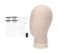 Tête de perruque en bloc de toile de 11,8 pouces, tête de perruque de mannequin, ensemble de blocs de tête de mannequin, avec épingles à tête, adapté à la fabrication de têtes de