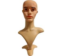 Tête de perruque Homme - 53 cm Tête de décoration - Tête de mannequin homme - Tête de mannequin homme sans cheveux - Tête de mannequin pour présentation de chapeaux/lunettes - Tête d'homme pour perruq