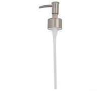 Tête de pompe à lotion 28/400 avec tube de 11 cm, distributeur de savon anti-fuite pour bouteilles de gel douche, boîtier en métal, capuchon en plastique pour cosmétiques, crème, huile (argenté brossé
