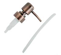 Tête de pompe de bain et lotion en ABS ronde avec 28 filetages pour distributeurs de liquides avec joint d'étanchéité souple résistant aux fuites (bronze rouge)