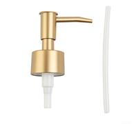 Tête de pompe en plastique 28 fils pour bouteilles de lotion et cosmétiques, avec ressort solide et joint souple pour éviter les fuites (or mat)