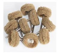 Tête de ponçage abrasive en feutre de laine de 2,5 cm, tige de 2,35/3 mm, fil de coton, mini brosse de polissage, mélange de 8 pièces(Brown P120 10pcs,With 2.35mm)