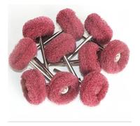 Tête de ponçage abrasive en feutre de laine de 2,5 cm, tige de 2,35/3 mm, fil de coton, mini brosse de polissage, mélange de 8 pièces(Red P320 10pcs,With 2.35mm)