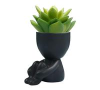 Tête de pots de planteurs de visage | Petits pots en céramique pour d'intérieur avec drainage - Pot de décoratif de conception simple pour la cuisine, la salle de bains, la chambre à coucher, le salon