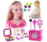 Tête de poupée pour coiffure 35 pièces/ensemble tête de coiffure simulée poupée pour enfants apprentissage imaginatif et maquillage jouets jeu simulation pour filles, pour filles, ensemble 1