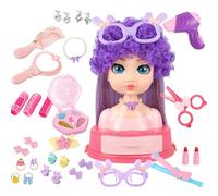 Tête de pour Maquillage et Coiffure, Coffret Salon Fille Jeu d Imitation, Set Salon de Beauté Jeu de Rôle pour Cadeau d'anniversaire