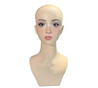 Tête de pratique de coiffure, buste féminin en PVC pour affichage | Formulaire de présentation de comptoir réaliste avec un extérieur propre pour l ' affichage en magasin et une