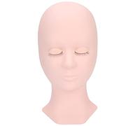 Tête de pratique d'extension de cils en silicone, paupières amovibles, tête de mannequin de formation pour extensions de cils pour étudiants en cosmétologie et débutants, texture (Moisissure à tête