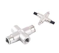 Tête de pulvérisation de brumisation à haute pression, buse de brumisation à verrouillage coulissant, tés de 3/8 pouces, connexion rapide, trous assortis pour le refroi 2pcs 1/8 quick straight double