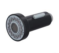 Tête de pulvérisation de rechange pour robinet d'évier de cuisine avec fonction pivotante, double réglage de pluie et de mousse, plastique ABS compatible avec connecteur G 1,27 cm (noir mat)