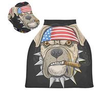 Tête De Punk Américain De Chien De Pit-Bull Housse de Canopée de Siège de Voiture pour Poussette Bébé Dais Siège-Auto Couverture D'Allaitement Pare-Soleil Respirant Extensible pour Garçons Filles