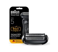 Tête de rasage Braun Series 5 54 B, remplacement après 18 mois, 1 tête, noir et acier inoxydable, incluant 3 lames de rechange, compatibilité Series 5 54 B