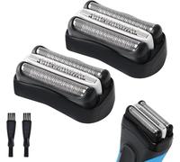 Tête de rasage Series 3, accessoires pour tête de rasage Series 3, tête de rasage Silky Splash Shaver S3 S5 pour homme, 2 pièces de rechange avec 2 brosses de nettoyage (noir)