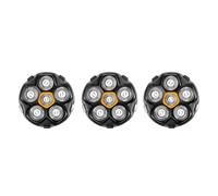 Tête de Rasoir de Rechange 6D pour Rasoirs Crâne Homme - Tête de Rasage Magnétique, Rasage à Sec & Humide, Compatible avec Kensen, JoyKoi, Kibiy (Jaune, Lot de 3)