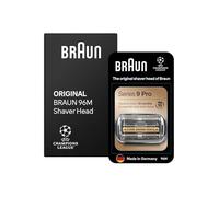 Braun Tête De Rasoir Electrique Homme Series 9 PRO + 96M Noire, ORIGINALE, Remplacement De La Grille Pour Un Rasage De Près, Lames Ultra Fines, Elément De Rechange OFFICIEL