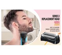 Tête de rasoir électrique de rechange Braun Series 3 21B S3 - Hypoallergénique, haute efficacité, compatible avec plusieurs modèles