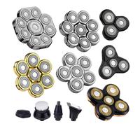 Tête de rasoir électrique remplaçable et tondeuse de nez tête de tondeuse à cheveux de rechange 3D 4D 5D 6D 7D 8D 9D coupe flottante tête de barbe 4 Blades Head Black