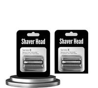 Tête De Rasoir Électrique Série 8 83M, Plastique Argenté Et Métal, Compatible Avec Les Lames De Rasoir Électrique Braun S8 Modèles 8370CC, 8340S, 8350S Et 84. Remplace La Lame Argentée.(2pcs)