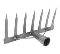 Tête de Râteau à Jardin à Sept Dents en Acier Noir pour Jardinage | Ameublit le Sol, Désherbage Simple, Tête Réutilisable pour Activités Horticoles