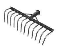 Tête de Râteau à Jardin en Acier au Carbone Noir, 3 CM | Dents Robustes Multi-tooth, pour Terre Compacte et Cailloux, Outil de Jardinage Adulte