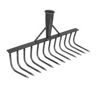 Tête de Râteau Métallique Robuste en Acier Carbone à Dents Multiples | Sols, Parterres et Potagers, Conception à Dents Uniques, Noir, Usage Agricole et Jardinage