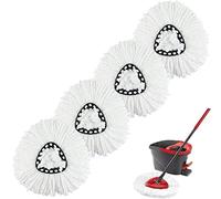 Tête de Rechange Compatible avec Ocedar et Vileda Easywring 2-en-1 Turbo MOP Microfibre pour Triangle Rotatif - Lavable et Réutilisable (Pack de 4)